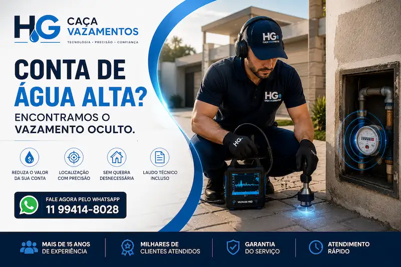 HG Litoral verificando conta de água alta