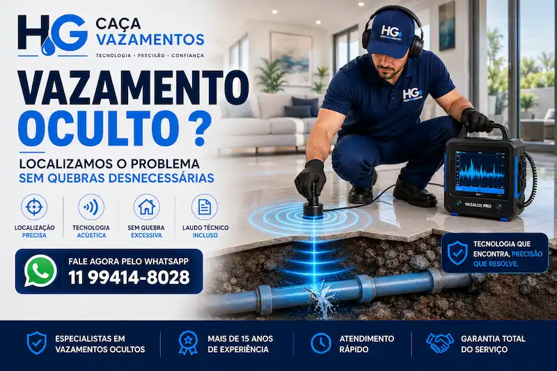 HG Litoral localizando vazamento oculto